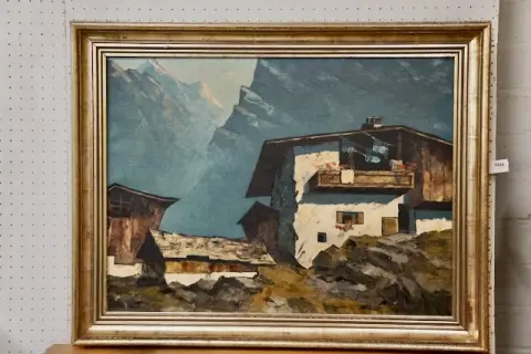 1 Ölgemälde "Dorfansicht"