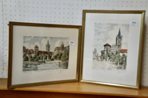 2 Farbradierungen