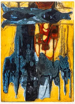 BRUCE ONOBRAKPEYA (NAR. 1932). Ekassa II (yellow base).