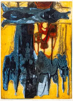 BRUCE ONOBRAKPEYA (NAR. 1932). Ekassa II (yellow base).