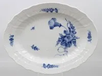 Plato ovalado, Royal Copenhagen, flor azul, aprox. 31 x 23,5 cm