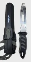Diving knife in sheath, steel blade 140 mm, handle 125 mm