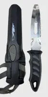 Diving knife in sheath, steel blade 140 mm, handle 125 mm