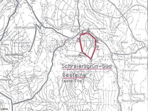 Przetarg prawa górnicze Schreiersgrün-Süd, skała twarda/skaleń