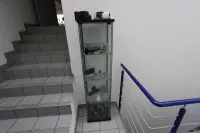 1 witryna szklana z zawartością różnych próbek