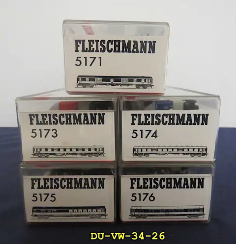 1 set de vagones de tren rápido Fleischmann de 5 piezas escala H0