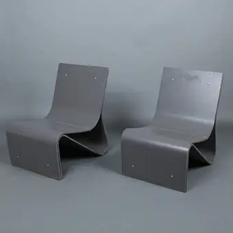JULIA VON SPONECK. Paar Relax-Sessel / Liegen / Garden Chairs Swisspearl by Eternit Sponeck.