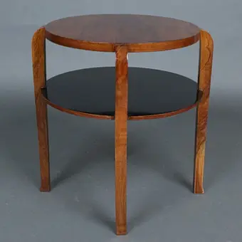 Art-Déco Beistelltisch der 1930er, Nussholz.