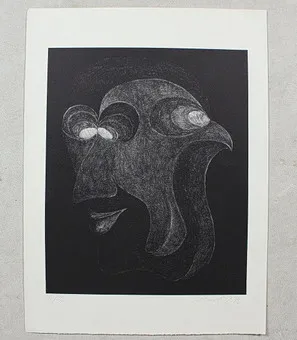 Unbekannter Künstler. 'Two-faced', Radierung, limitiert, Ed. 8/23, signiert, (1973).