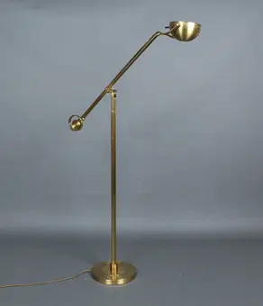 LE DAUPHIN JJS. Stehleuchte / Deckenstrahler mit Gegengewicht und verstellbarem Auslegerarm, Metall, 1970er Jahre.