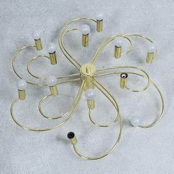 12- flammige Wand- / Deckenleuchte 'Sputnik', 1960er Jahre.