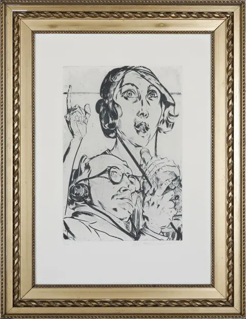 Max Ackermann, r.u.handsig., dat. 1924, Berlin 1887 – 1975 Bad Liebenzell, „Radio“, Kaltnadelradierung, 10/200, 44,5 x 30 cm (42217-22)