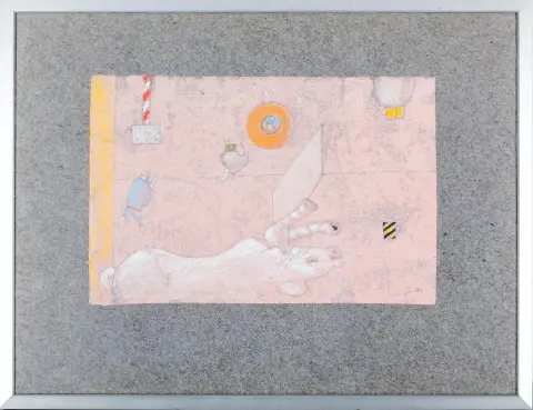Fritz Fröhlich, r.u.mon., dat. (19)71, Linz 1910 – 2001 daselbst, „K + K Hofreitschule“, betitelt, Pastell, 18 x 27 cm (42082-4)
