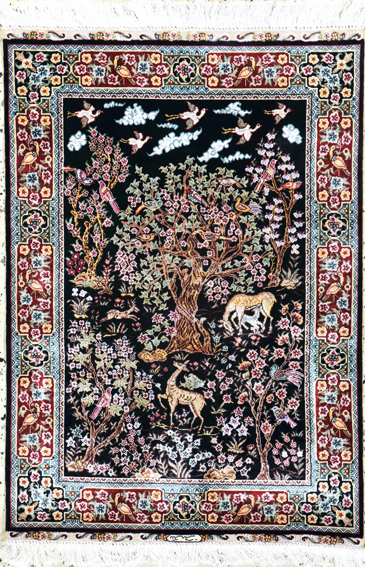 Hereke 丝绸,中国,20世纪末,纯天然丝绸,约 90 x 62 厘米,EHZ:1