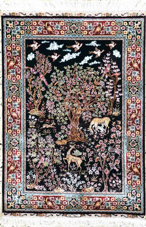 Hereke Seide, China, Ende 20.Jhd, reine Naturseide, ca. 90 x 62 cm, EHZ: 1
