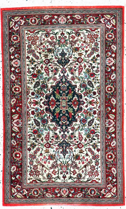 Ghom Seide fein, Persien, Ende 20.Jhd, reine Naturseide, ca. 124 x 76 cm,
