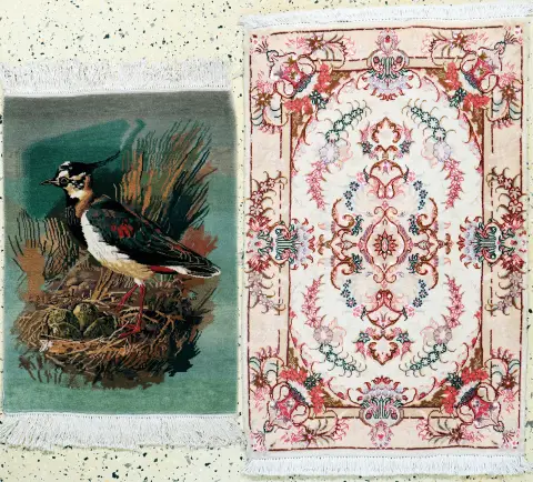 2 Lots Täbriz fein, Persien, Ende 20.Jhd, Korkwolle mit Seide, ca. 93 x 60 cm, EHZ: