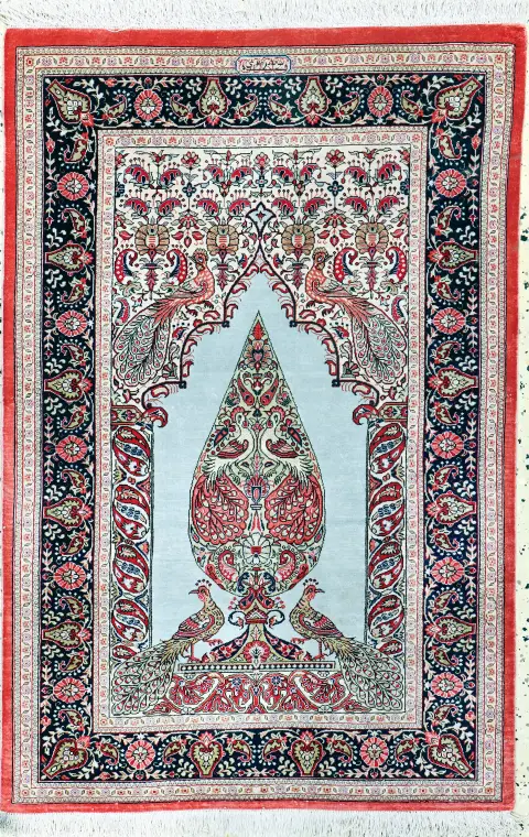 Ghom Seide fein, Persien, Ende 20.Jhd, reine Naturseide, ca. 117 x 77 cm, EHZ: 2