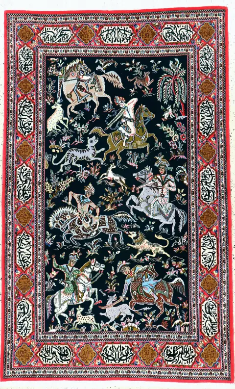Ghom Kork, Persien, Ende 20.Jhd, Korkwolle auf Baumwolle, ca. 206 x 130 cm, EHZ: 1-2