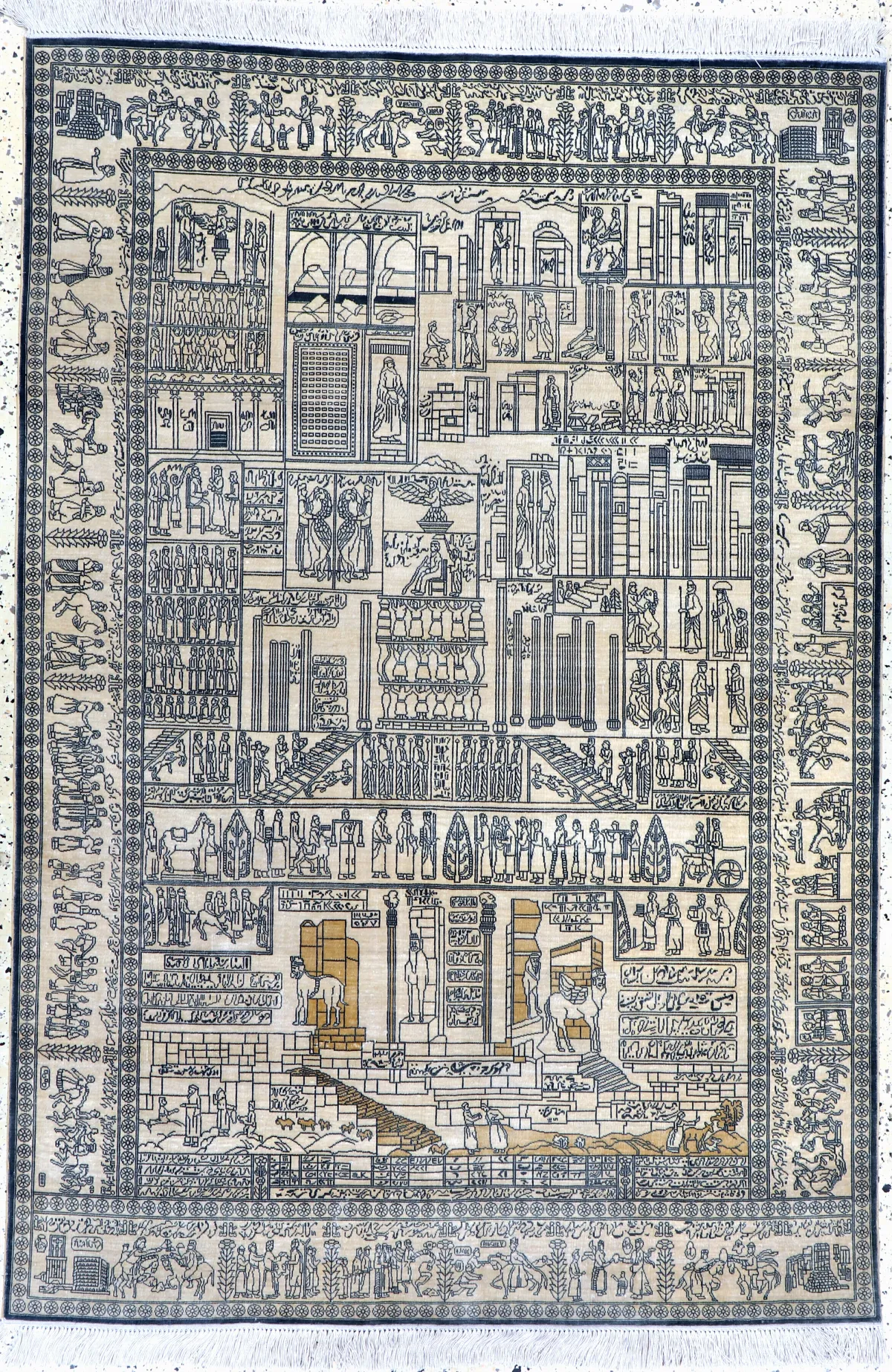 Hereke 精细真丝地毯,中国,20世纪末,纯天然真丝,约 183 x 124 厘米,EHZ:2