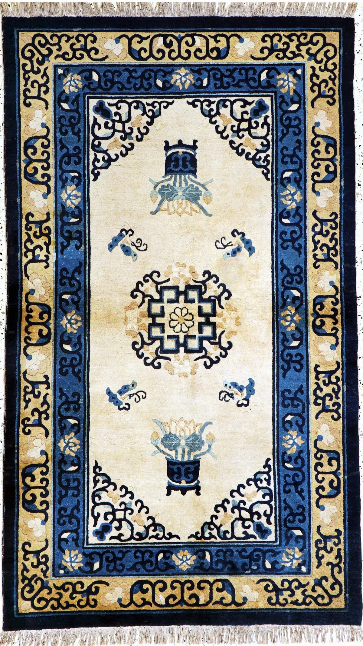 Pekín antiguo, China, mediados del siglo XX, lana sobre algodón, aprox. 203 x 120 cm, EHZ: