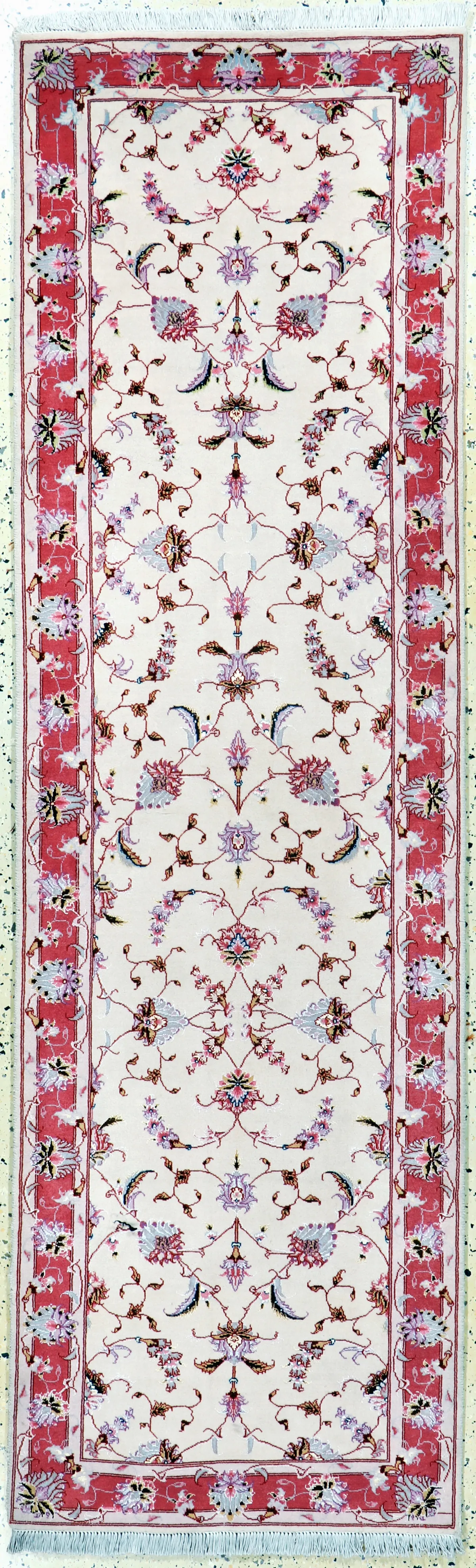 Tabriz fino (50 Raj), Persia, finales del siglo XX, lana de corcho con seda, aprox. 240 x 74 cm, aprox.