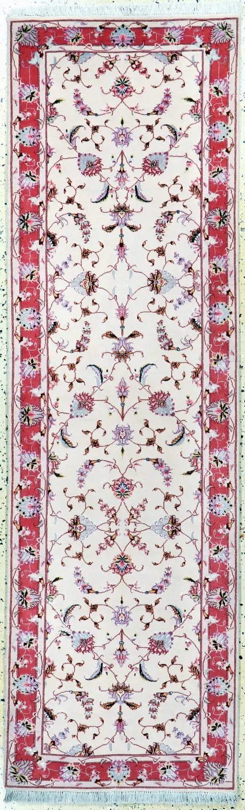 Tabriz fino (50 Raj), Persia, finales del siglo XX, lana de corcho con seda, aprox. 240 x 74 cm, aprox.