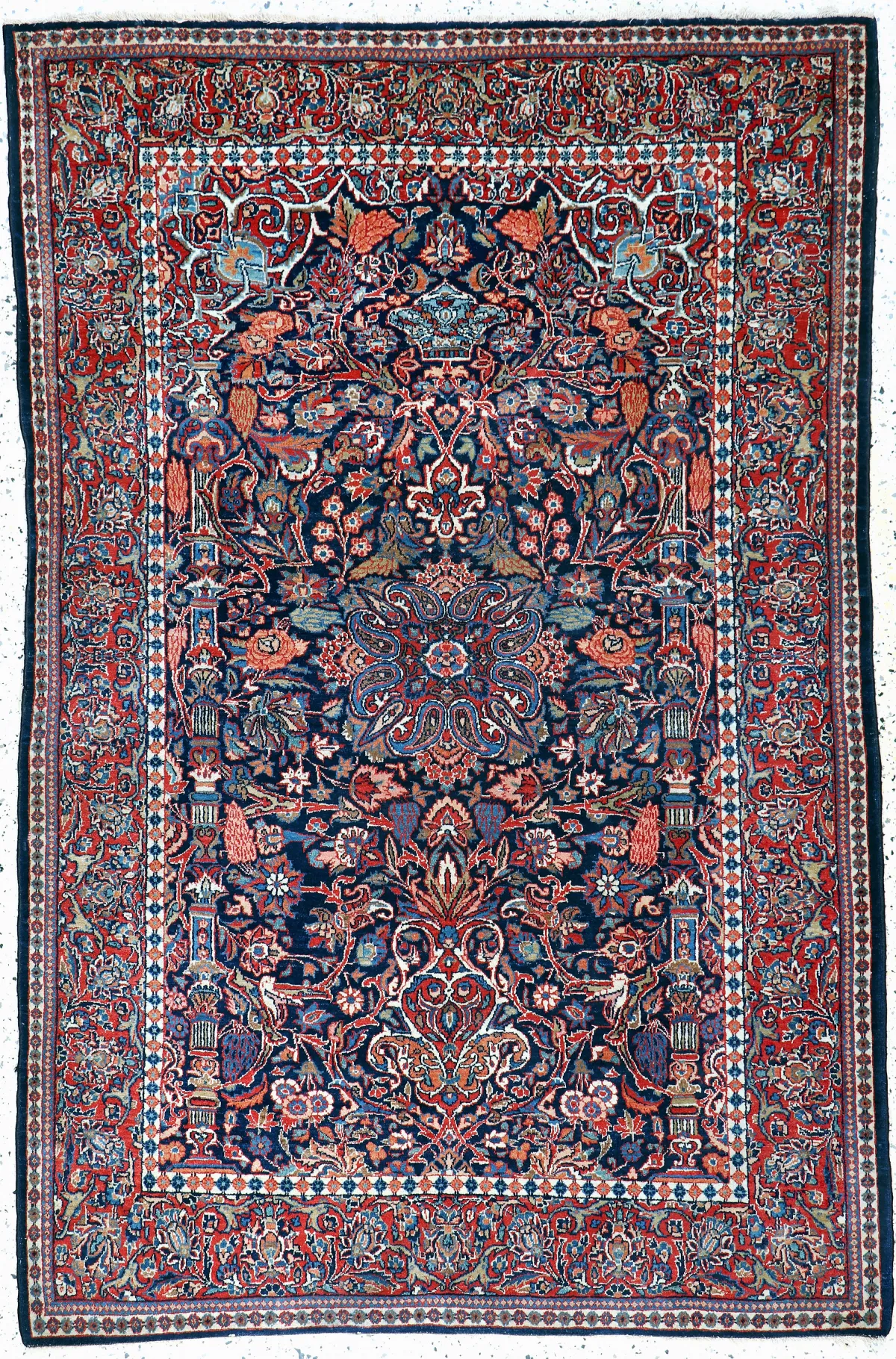 Keschan Kork antiguo, Persia, mediados del siglo XX, lana de corcho sobre algodón, aprox. 200 x 130 cm,
