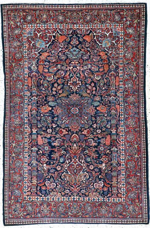Keschan Kork antiguo, Persia, mediados del siglo XX, lana de corcho sobre algodón, aprox. 200 x 130 cm,