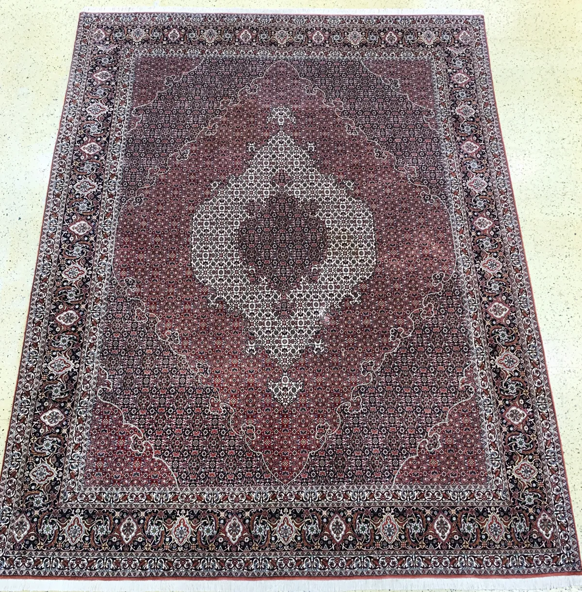 Bidjar Kork fino, Persia, finales del siglo XX, lana de corcho sobre algodón, aprox. 392 x 304 cm