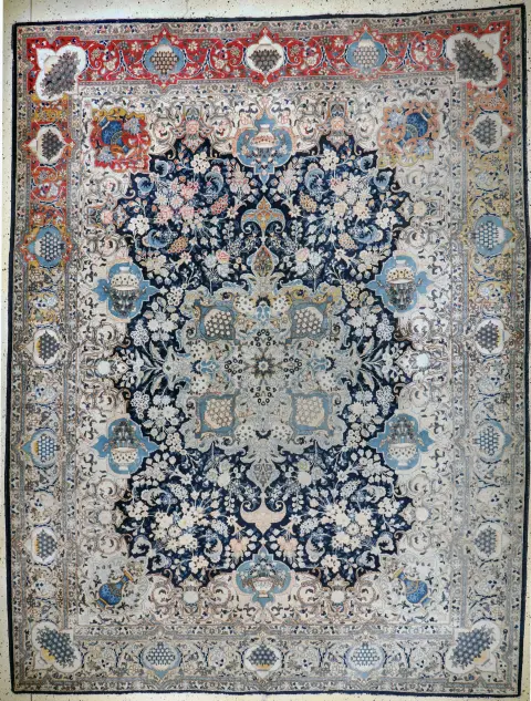 Tabriz antiguo, Persia, principios del siglo XX, lana sobre algodón, aprox. 385 x 297 cm, EHZ: