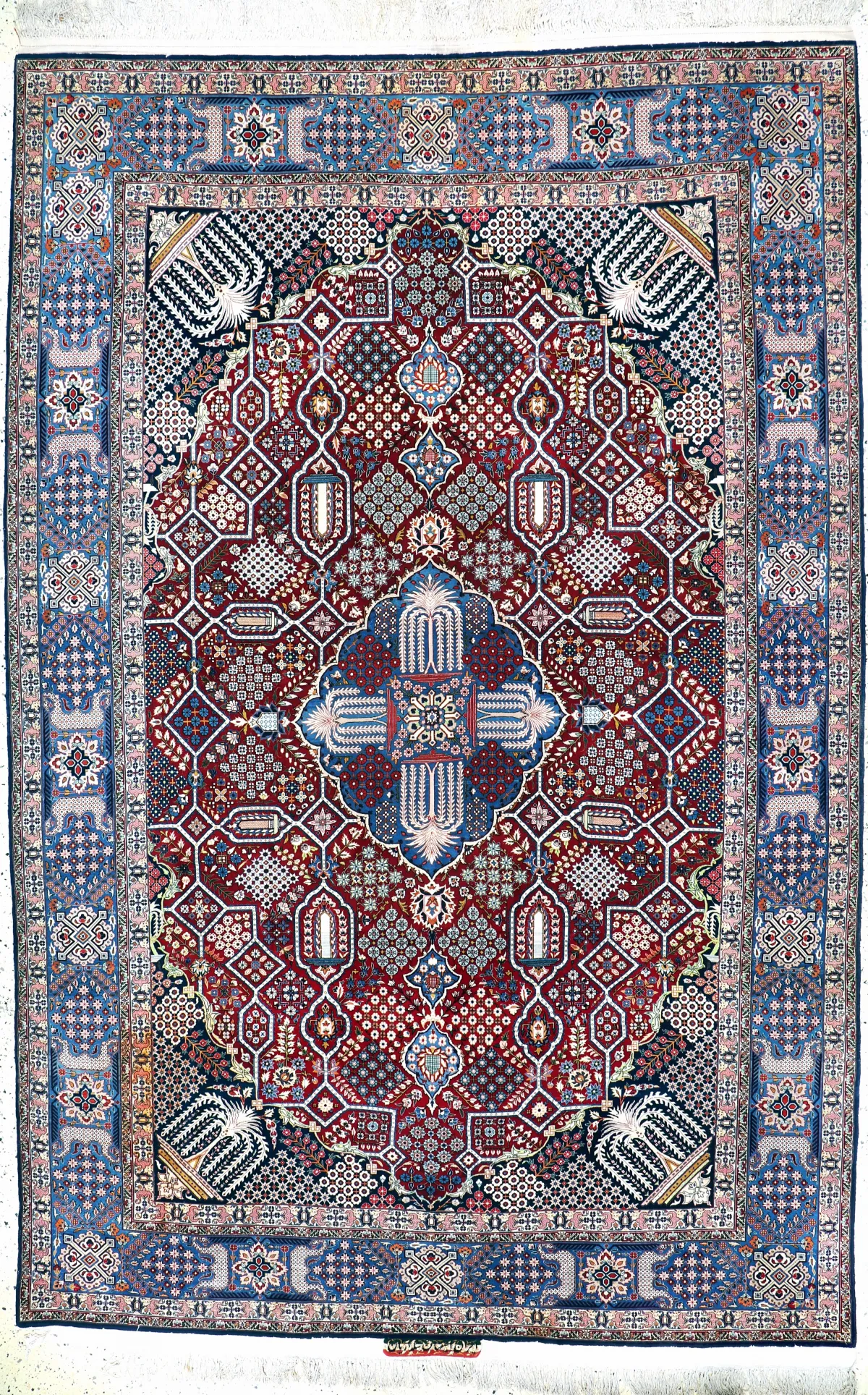 Esfahan fino, Persia, mediados del siglo XX, lana de corcho sobre seda, aprox. 345 x 230 cm, aprox.