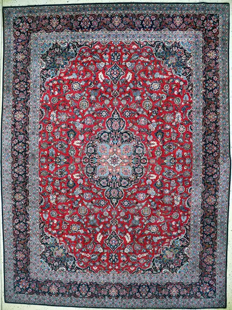 Keschan Kork antiguo, Persia, principios del siglo XX, lana de kork sobre algodón, aprox. 369 x 272 cm
