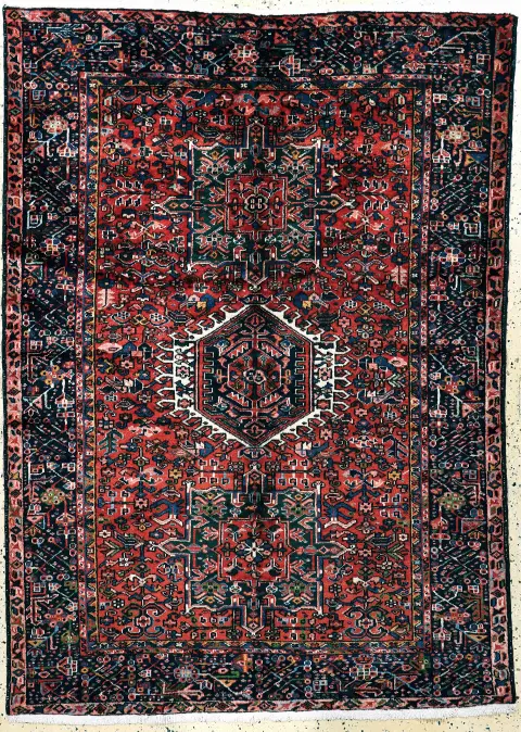 Garadjeh antiguo, Persia, principios del siglo XX, lana sobre algodón, aprox. 200 x 144 cm, limpiado