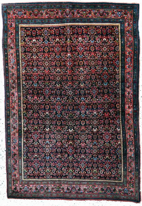 Bidjar fino antiguo, Persia, principios del siglo XX, lana sobre algodón, aprox. 210 x 145 cm, EHZ: 2