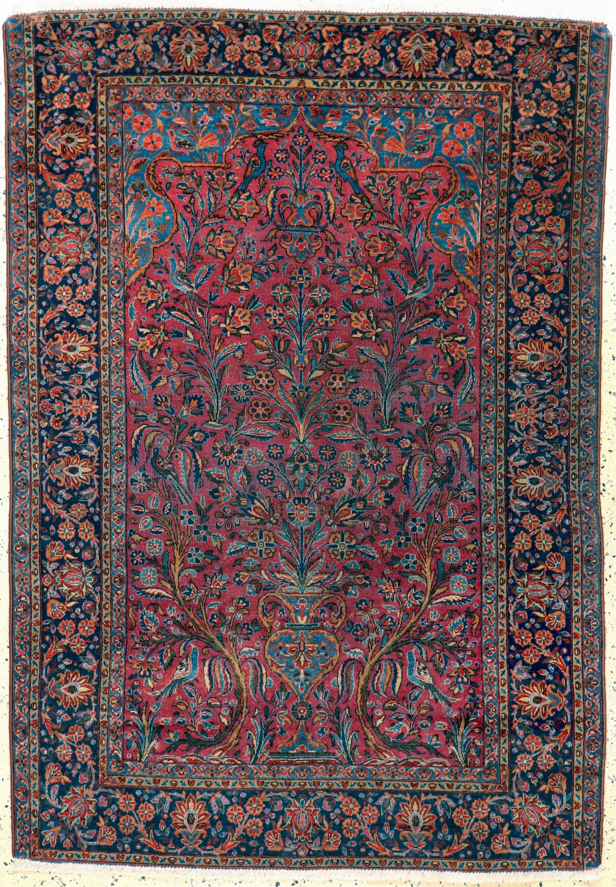 "Manchester" Keschan antiguo, Persia, hacia 1900, lana de corcho Manchester, aprox. 188 x 132 cm