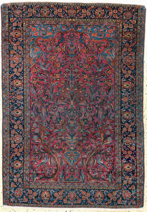 "Manchester" Keschan antiguo, Persia, hacia 1900, lana de corcho Manchester, aprox. 188 x 132 cm