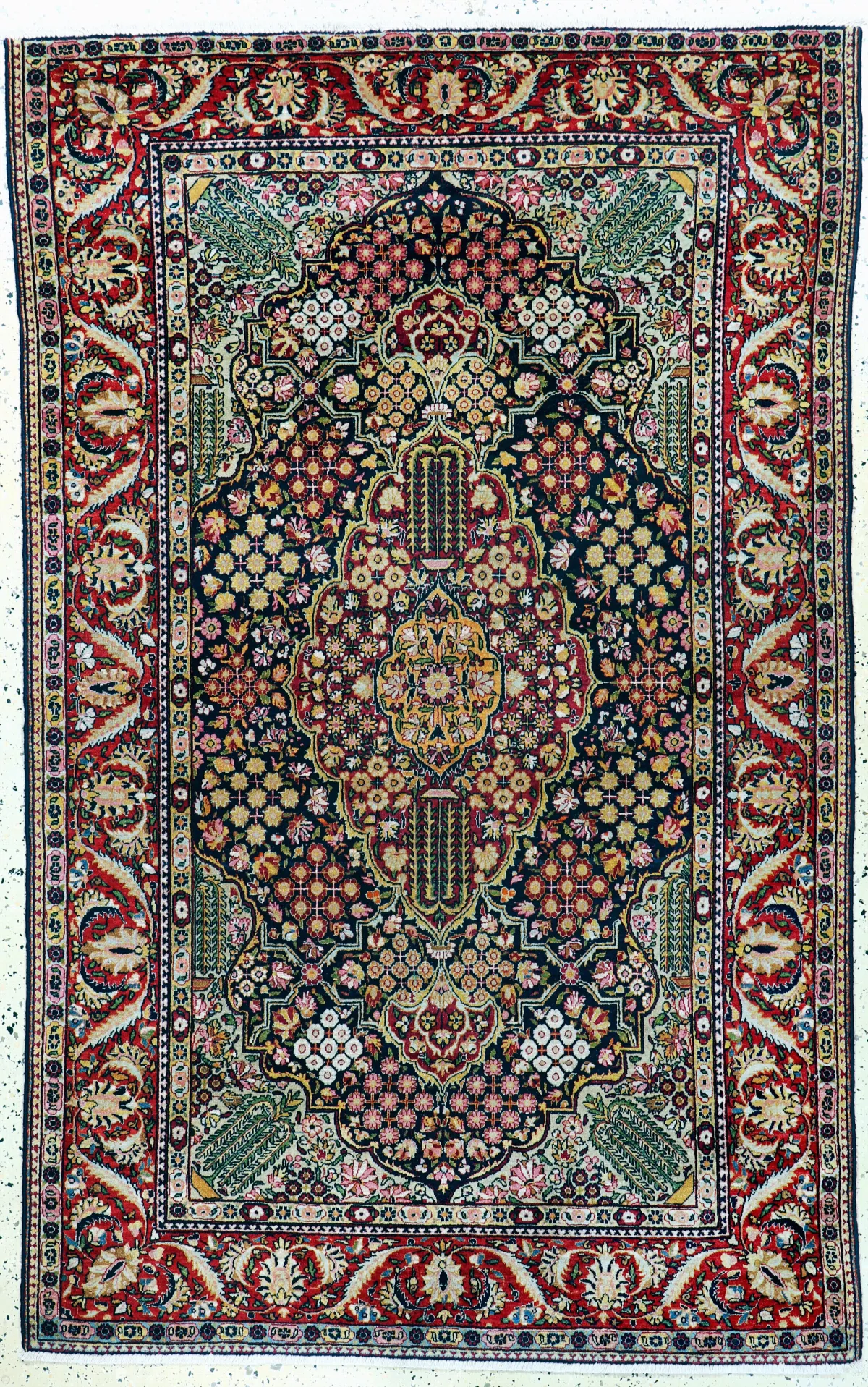 Keschan "Ateschoglou" antiguo, Persia, principios del siglo XX, lana sobre algodón, aprox. 209 x 133