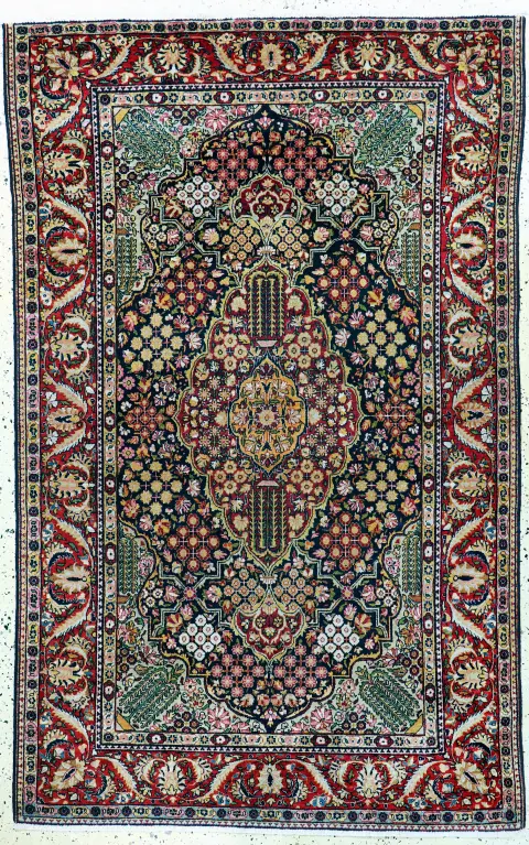 Keschan "Ateschoglou" antiguo, Persia, principios del siglo XX, lana sobre algodón, aprox. 209 x 133
