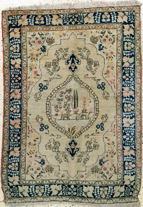 Tabriz antiguo, Persia, hacia 1900, lana sobre algodón, aprox. 178 x 132 cm, EHZ: 3