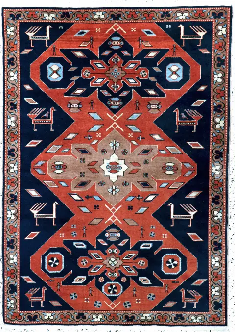 Kazak, Turquía, finales del siglo XX, lana sobre lana, aprox. 185 x 133 cm, EHZ: 1-2 precio estimado: