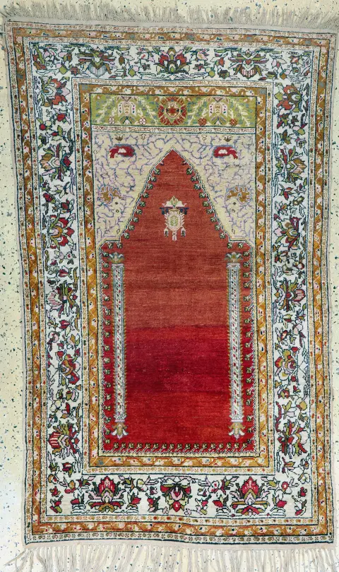 Giordes antiguo, Turquía, hacia 1900, algodón mercerizado, aprox. 182 x 108 cm, EHZ: