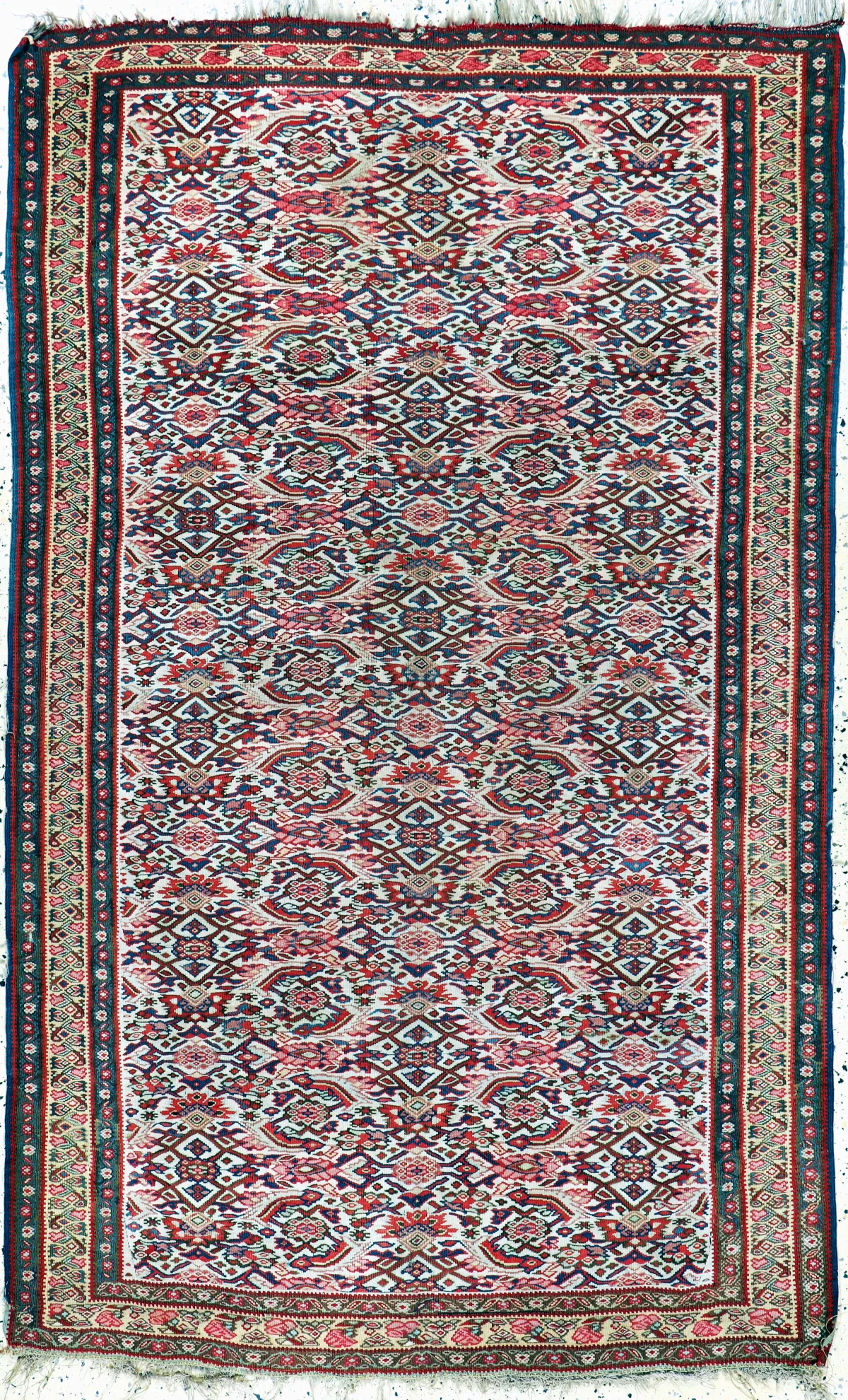 Kelim Senneh antiguo, Persia, siglo XIX, lana sobre lana, aprox. 204 x 126 cm, EHZ: 2, (pequeño