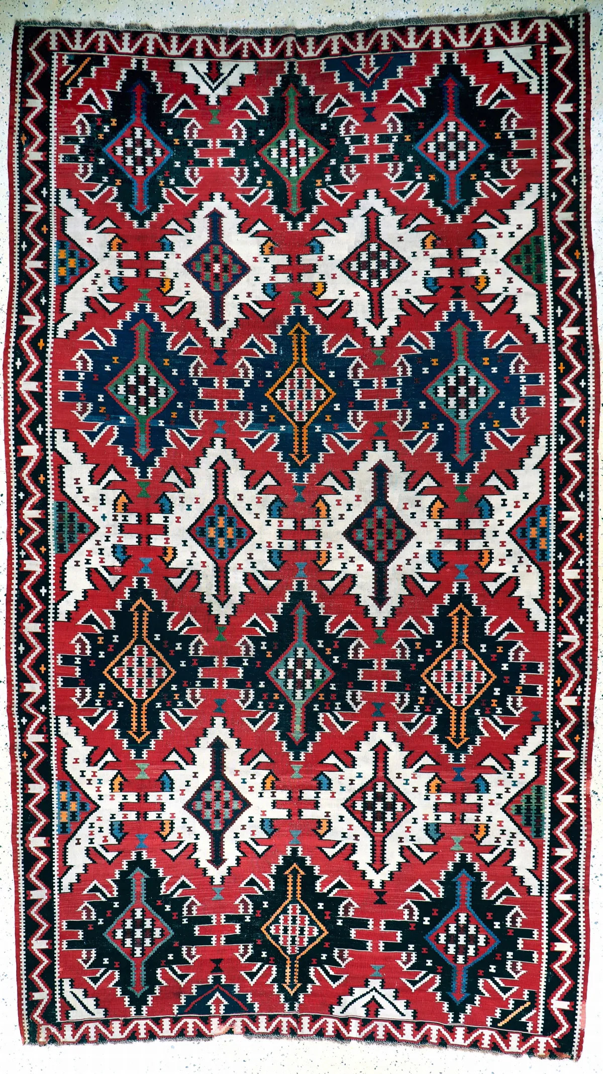 Kelim Kuba-Schirwan antiguo, Cáucaso, siglo XIX, lana sobre lana, aprox. 327 x 192 cm, EHZ: