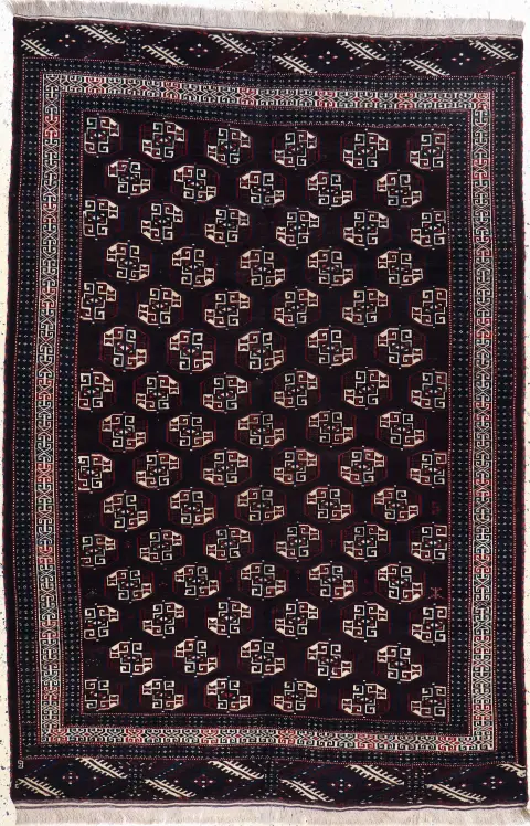 Yomud fino antiguo, Turkmenistán, principios del siglo XX, lana sobre lana, aprox. 235 x 157 cm, EHZ: 2