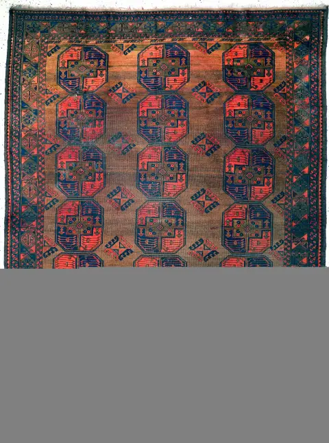 Ersari alfombra principal, Turkmenistán, principios del siglo XX, lana sobre lana, aprox. 310 x 233 cm,
