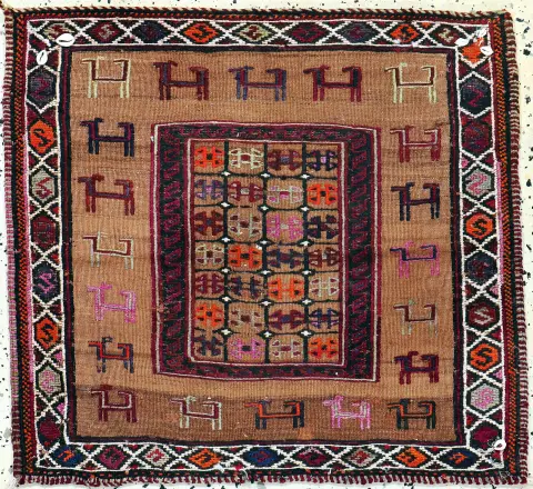 Belutsch "Sofreh", Persia, principios del siglo XX, lana sobre lana, aprox. 70 x 77 cm, EHZ: 2