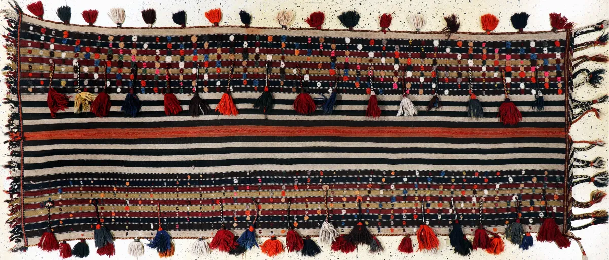 Adorno de tienda antiguo (2 faldones), Persia, principios del siglo XX, lana sobre lana, aprox. 310 x 115 cm