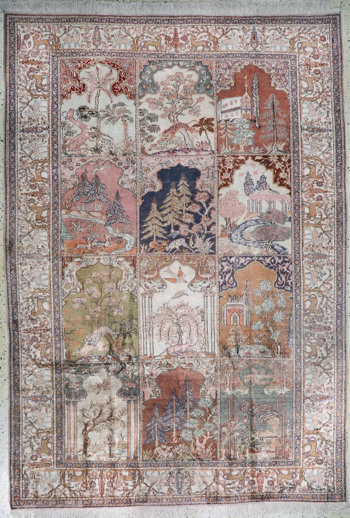 Килим Kayseri Flosch, Туреччина, середина 20 ст., мерсеризована бавовна, прибл. 283 x 200 см, EHZ: