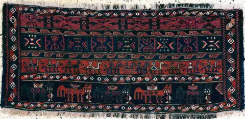 Фрагмент афшарського мафрашу, Персія, 19 ст., вовна на вовні, прибл. 115 x 50 см, EHZ: 2